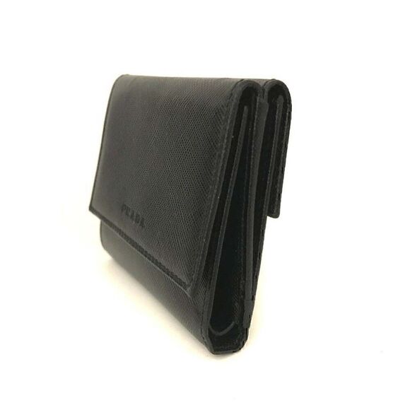 ⭐ PRADA Saffiano Black Leather Trifold Wallet/4X0437 - Picture 7 of 8